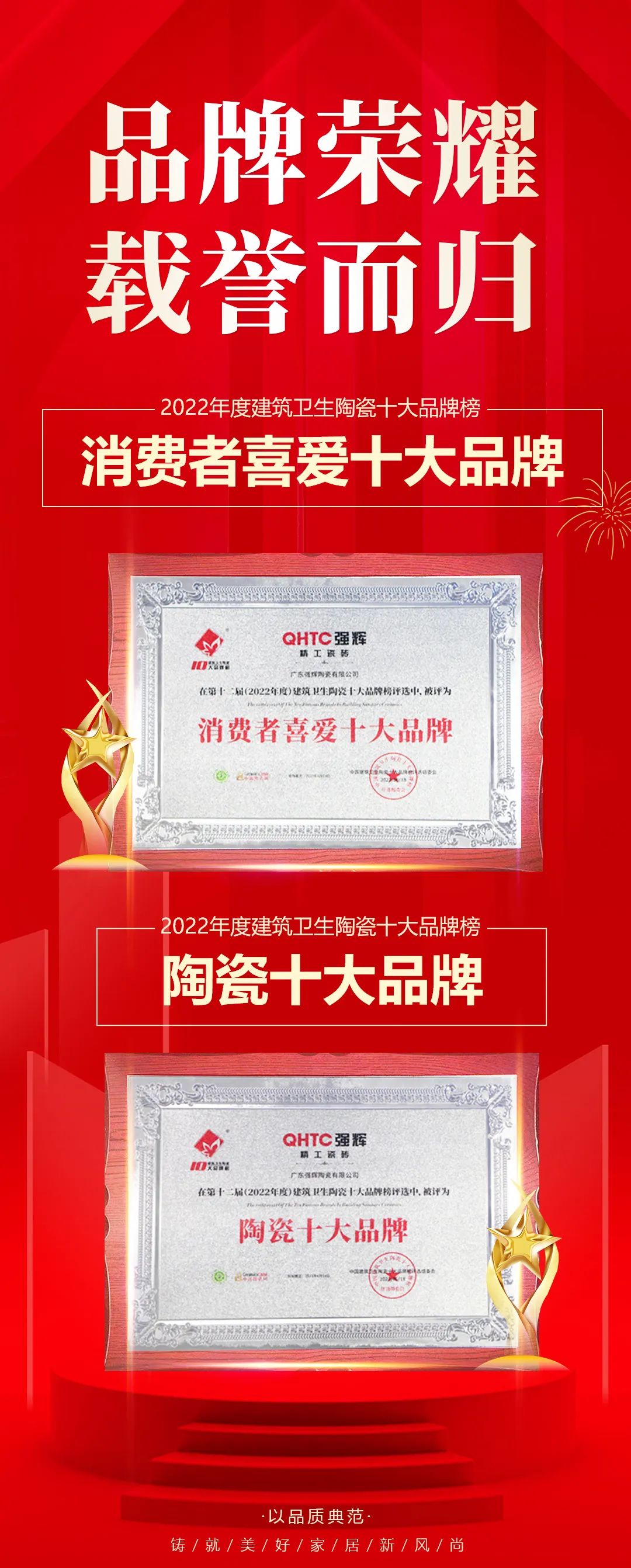 喜訊！強(qiáng)輝品牌榮獲“陶瓷十大品牌”、“消費者喜愛十大品牌”獎項(圖4)